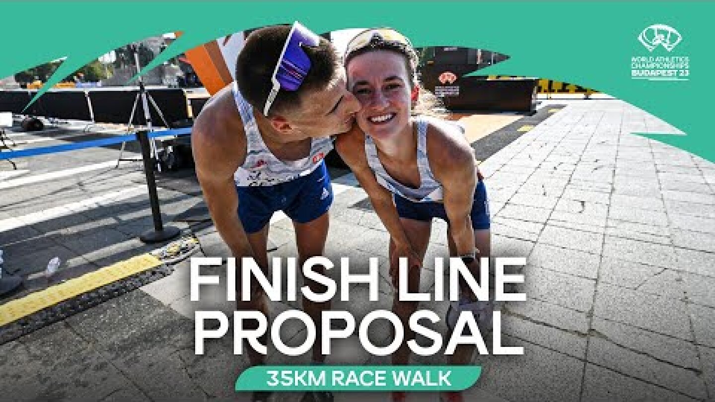 Race walker proposes after finish 🥹 | World Athletics Championships Budapest 23