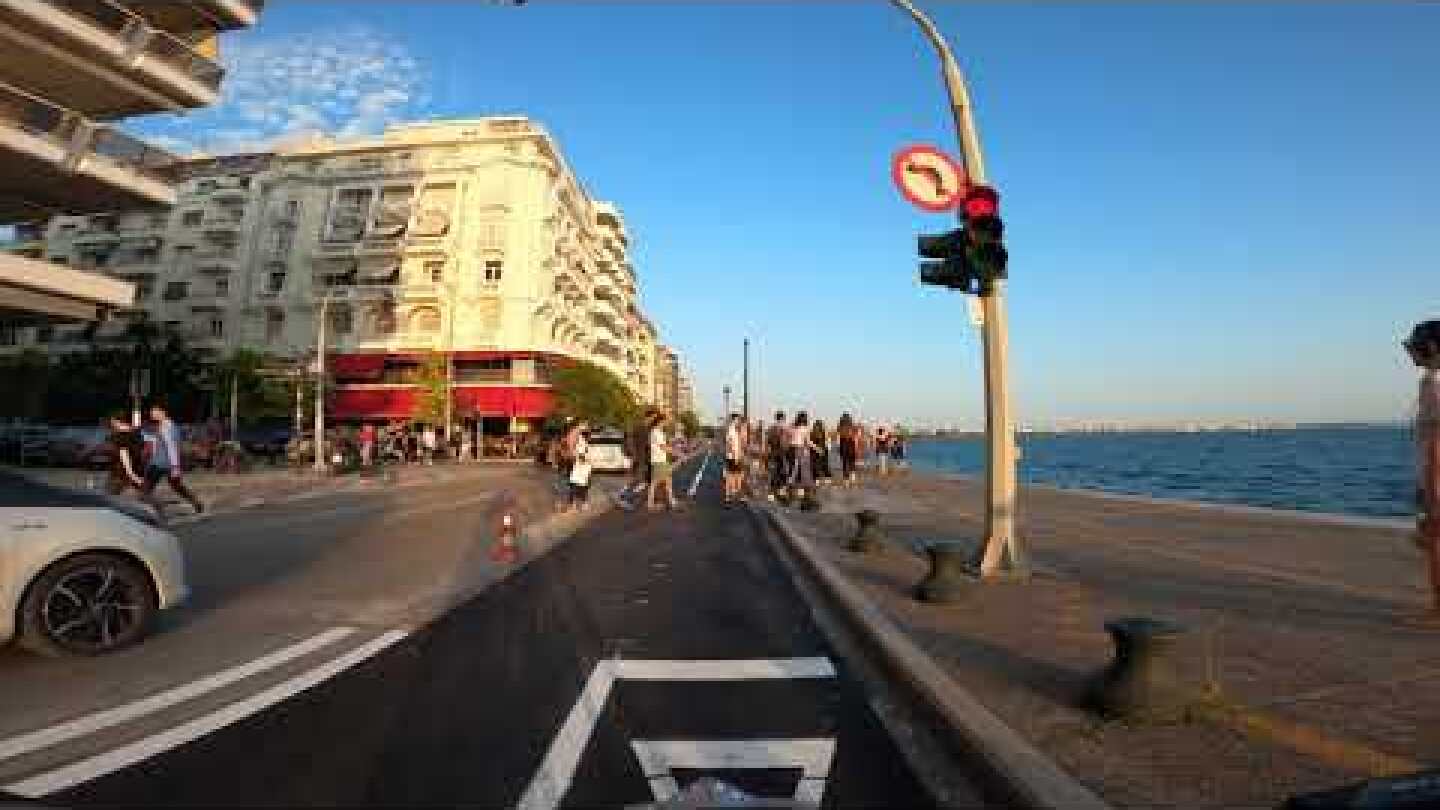 First video ever made of the brand new bike lane at Paralia in Thessaloniki city, Greece