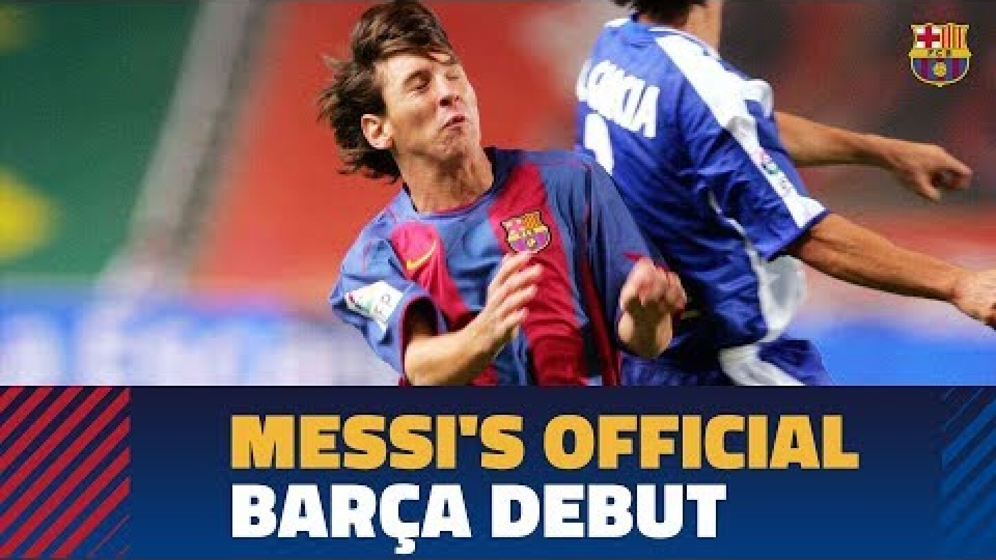 Leo Messi's official debut against Espanyol