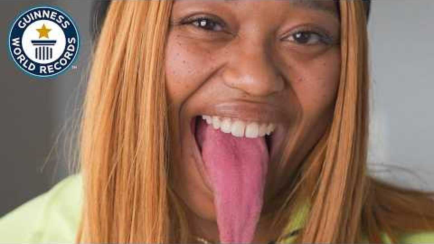 Woman With World's Longest Tongue - Guinness World Records