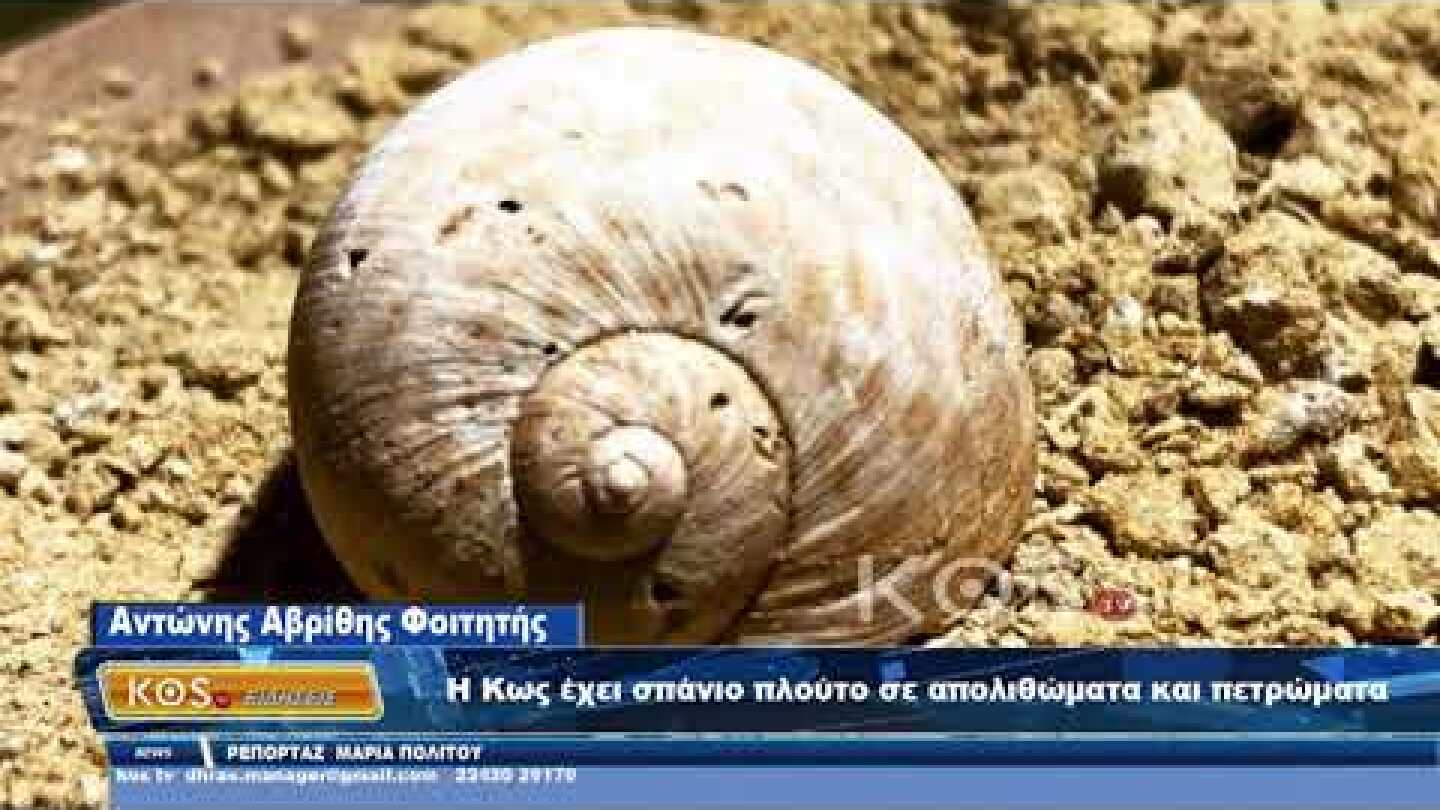 Αντώνης Αβρίθης- φοιτητής: Η Κως έχει σπάνιο πλούτο σε απολιθώματα και πετρώματα