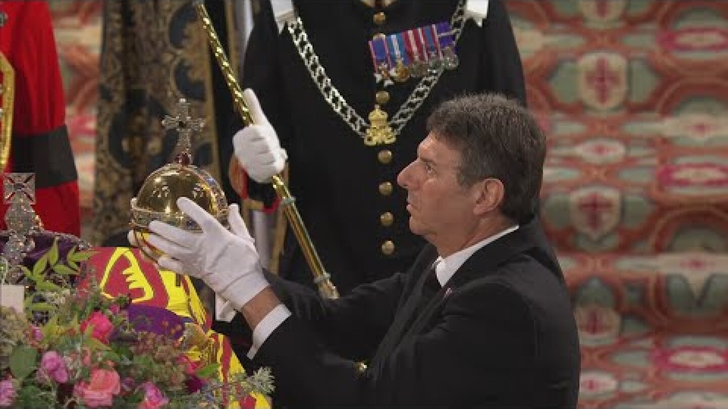 Historic moment Queen's crown is removed for final time