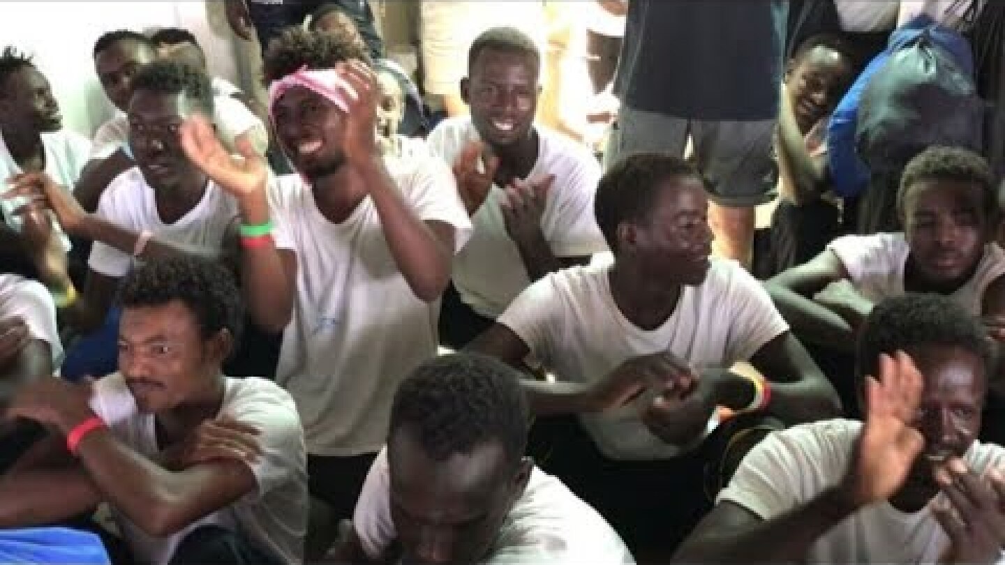 Explosion of joy aboard the Ocean Viking | AFP