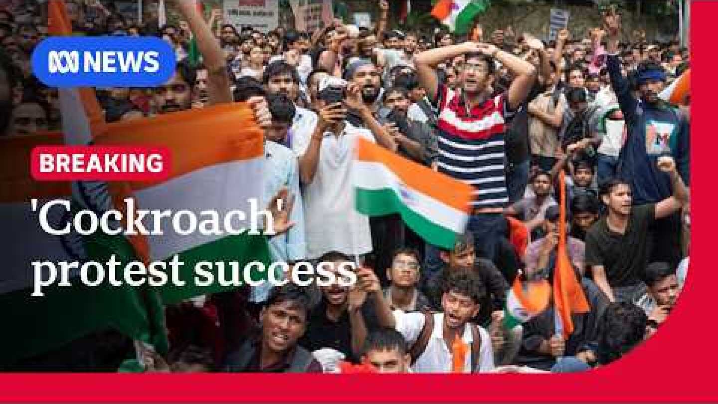 India's education minister resigns after 'Cockroach Party' protests | ABC NEWS