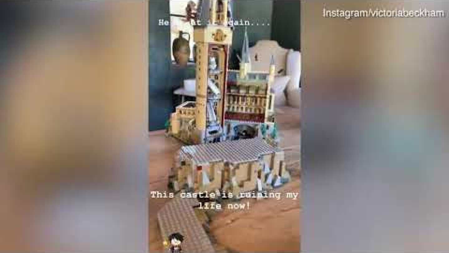 David Beckham builds Hogwarts Castle out of Lego for Harper