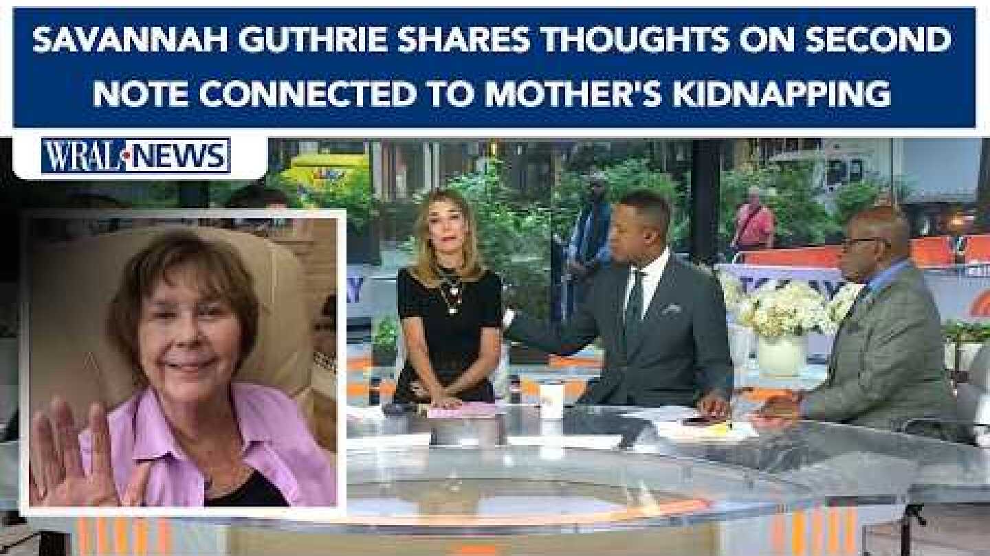 'We are in agony' | Savannah Guthrie shares thoughts on second note connected to mother's kidnapping