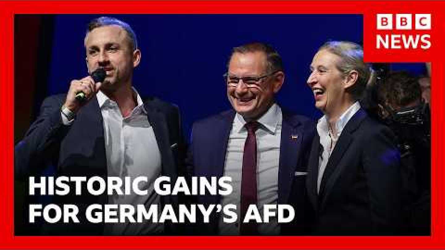 Germany's far-right AfD hails big victory in east, but falls short of majority | BBC News