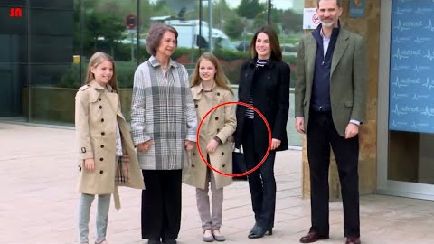 Princess Leonor approaches Sofia for a photo but by order of her mother Letizia