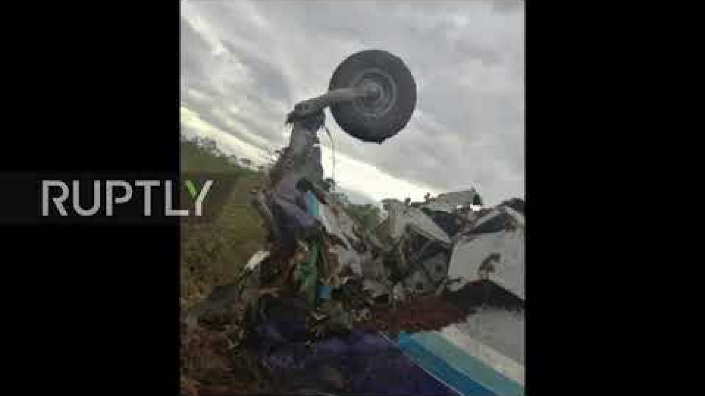 Russia: Antonov An-28 passenger aircraft makes hard landing in Siberia *STILLS*