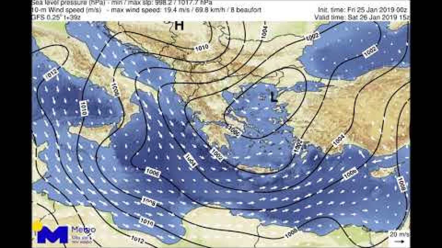 Meteo.gr: "Φοίβος": Κίνηση χαμηλού & υετός. Παρασκευή 25/01 - Σάββατο 26/01  2019