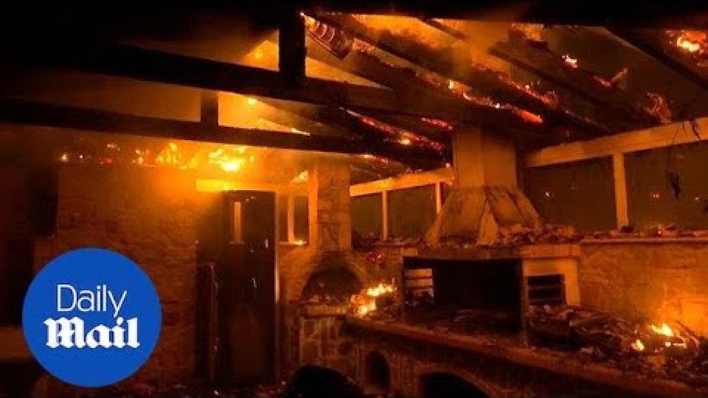 Greece wild fire engulfs houses in flames near Athens