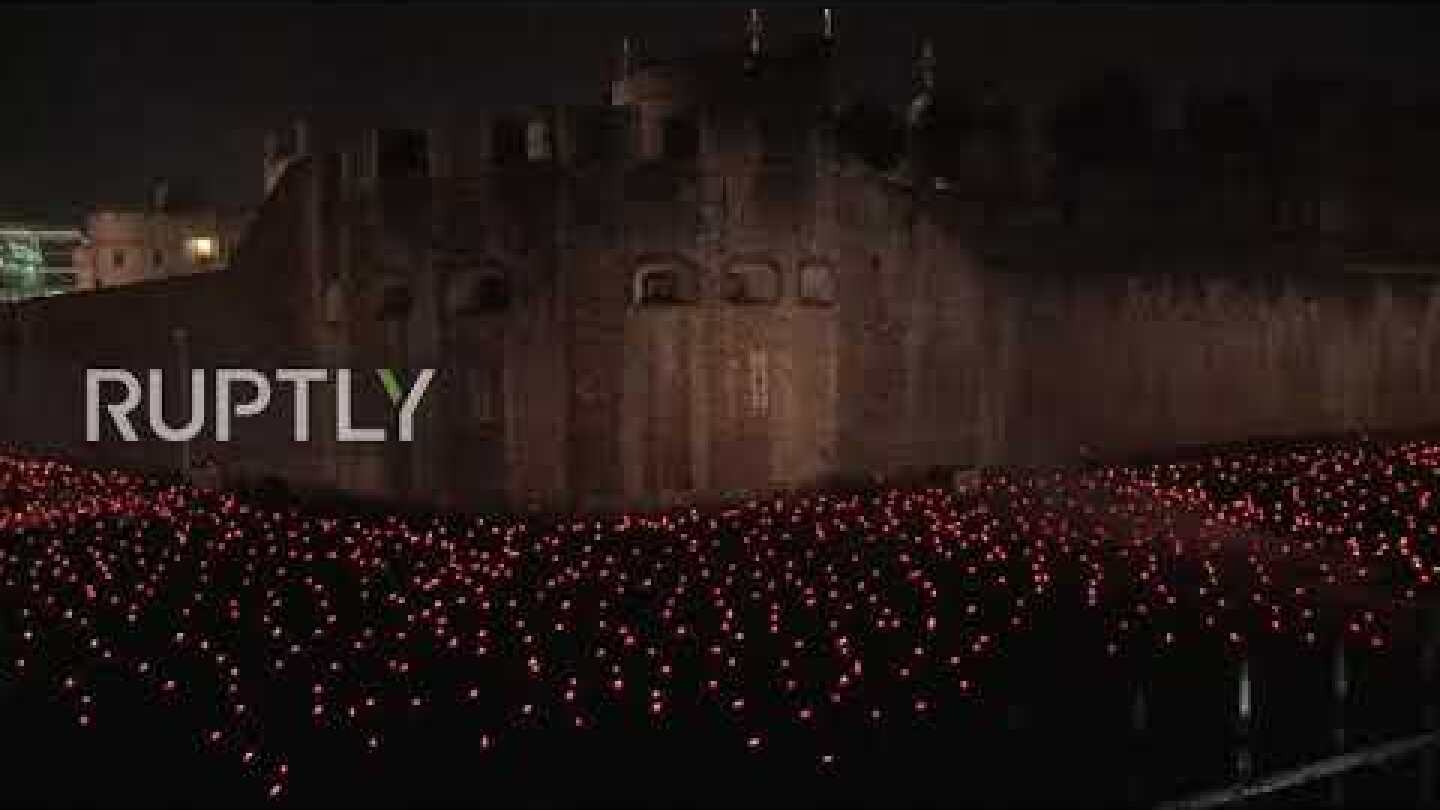 UK: 10,000 candles burn bright at Tower of London for WWI centenary