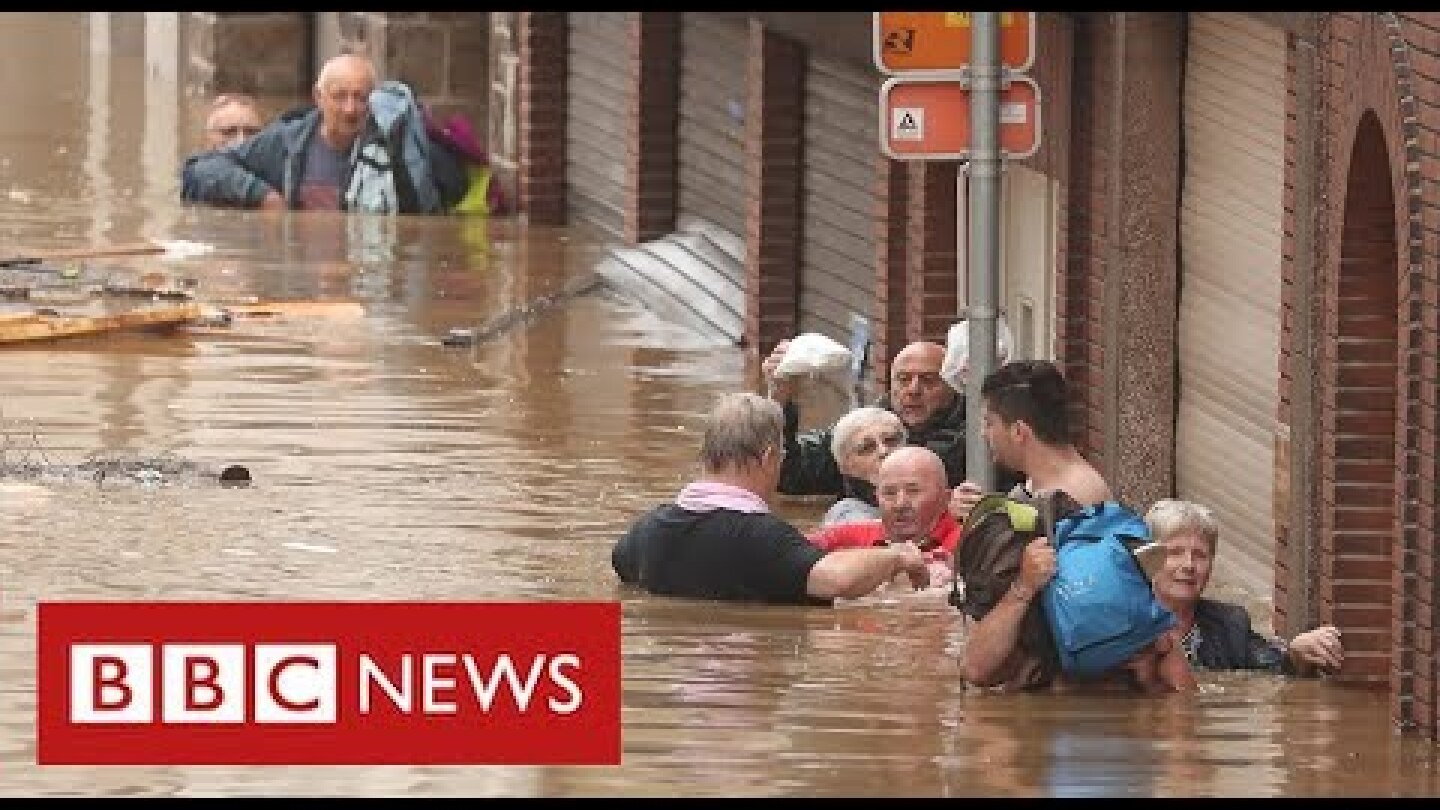 Catastrophic flooding across western Europe as politicians blame climate change - BBC News