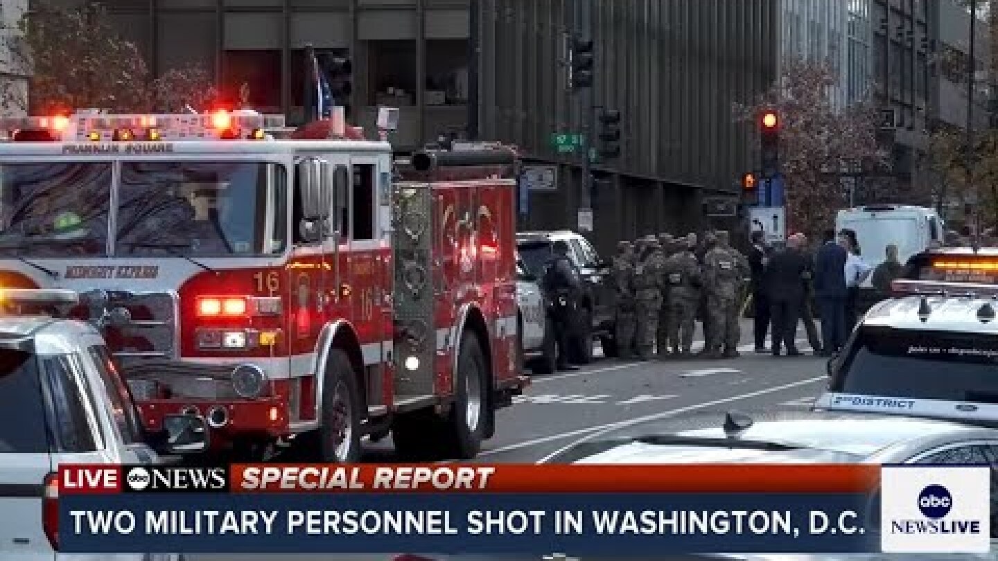 LIVE: 2 uniformed military personnel shot near White House l ABC News Special Report