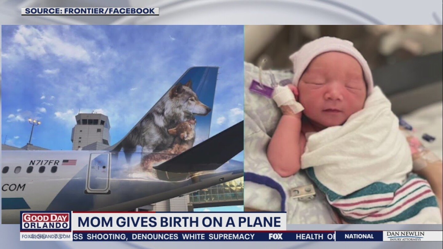 Frontier Airlines flight attendant helps deliver baby on Florida-bound plane