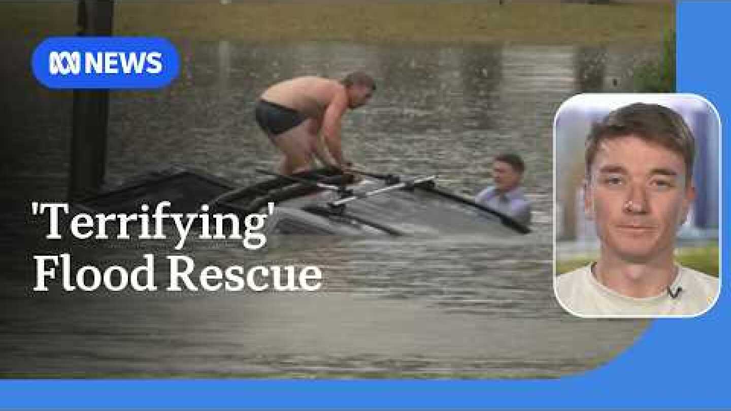 ABC reporter Will Murray recounts 'terrifying' flood rescue near Brisbane | ABC NEWS