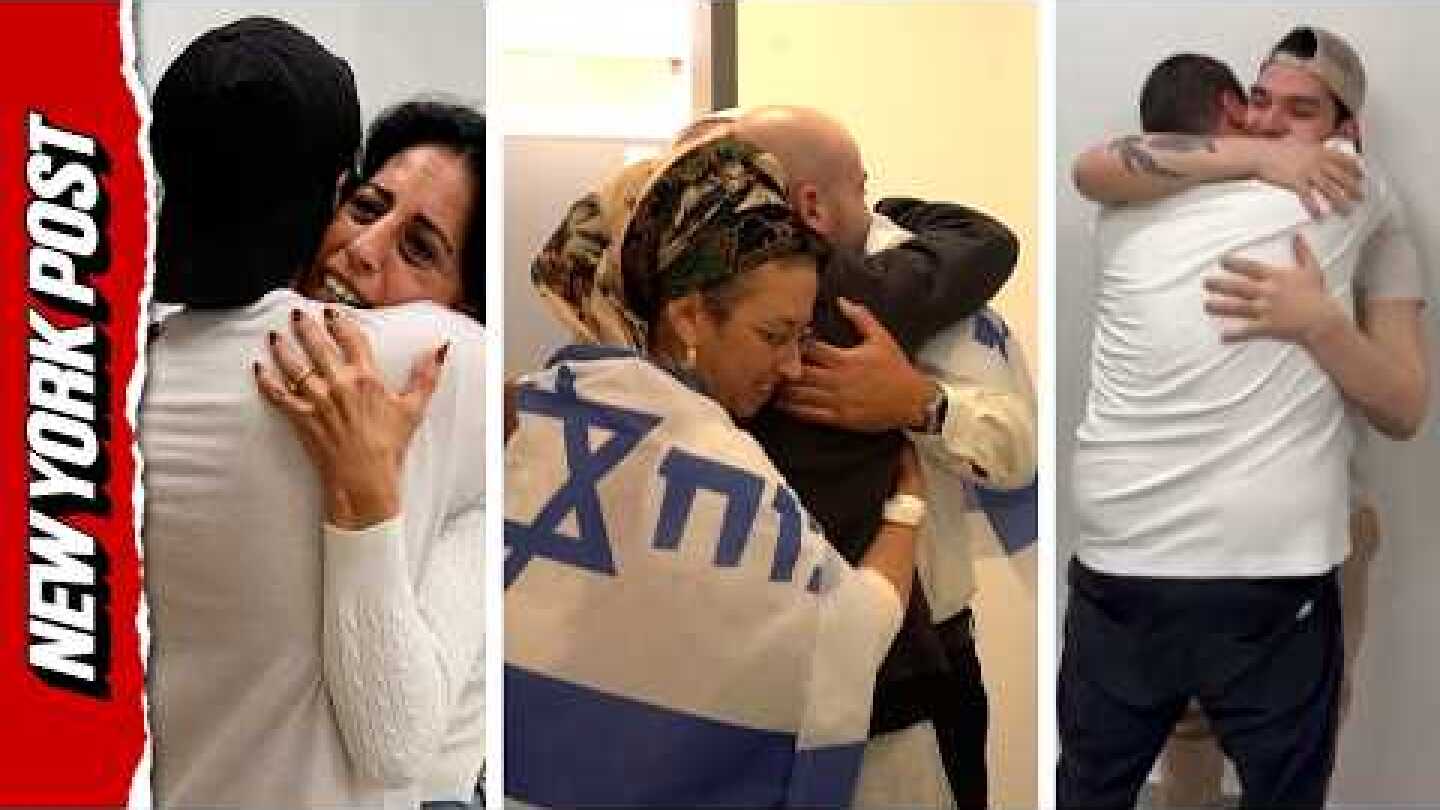 Watch the Emotional Moments Israeli Hostages Reunite with Families