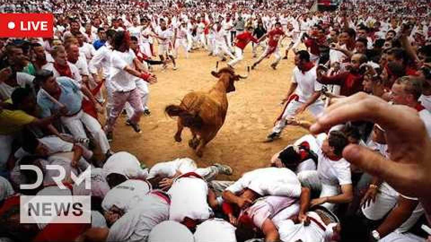 LIVE: Fourth Running Of The Bulls At Pamplona San Fermin Festival 2026 | DRM News | AQ1F