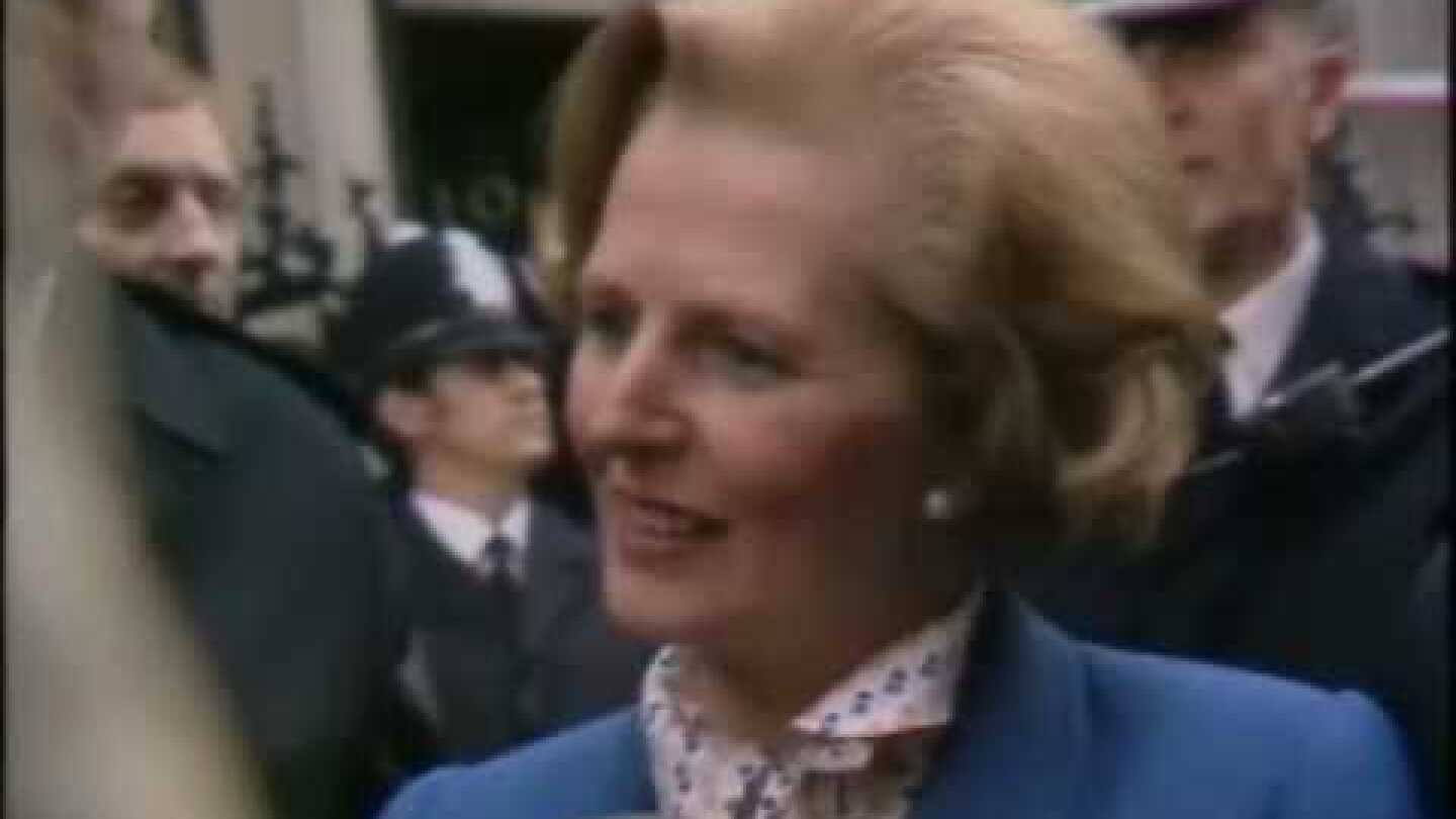 Margaret Thatcher Arrives at 10 Downing Street for the first time as Prime Minister, May 4, 1979