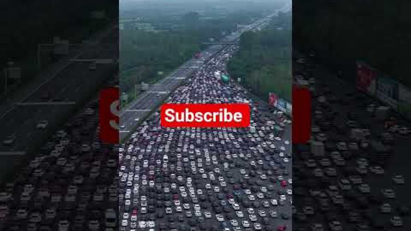 crazies traffic jam with millions of vehicles During the National Day holiday in China #viralvideo
