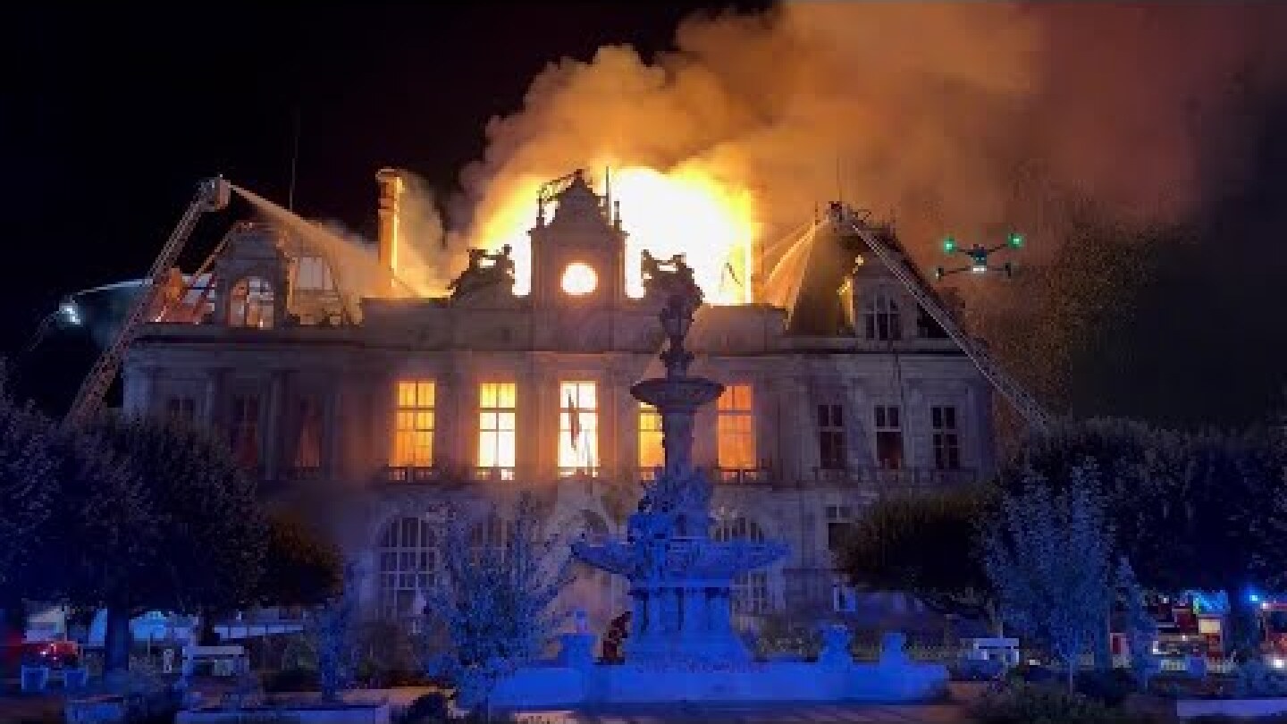 Limoges town hall ravaged by fire set during French protests | AFP