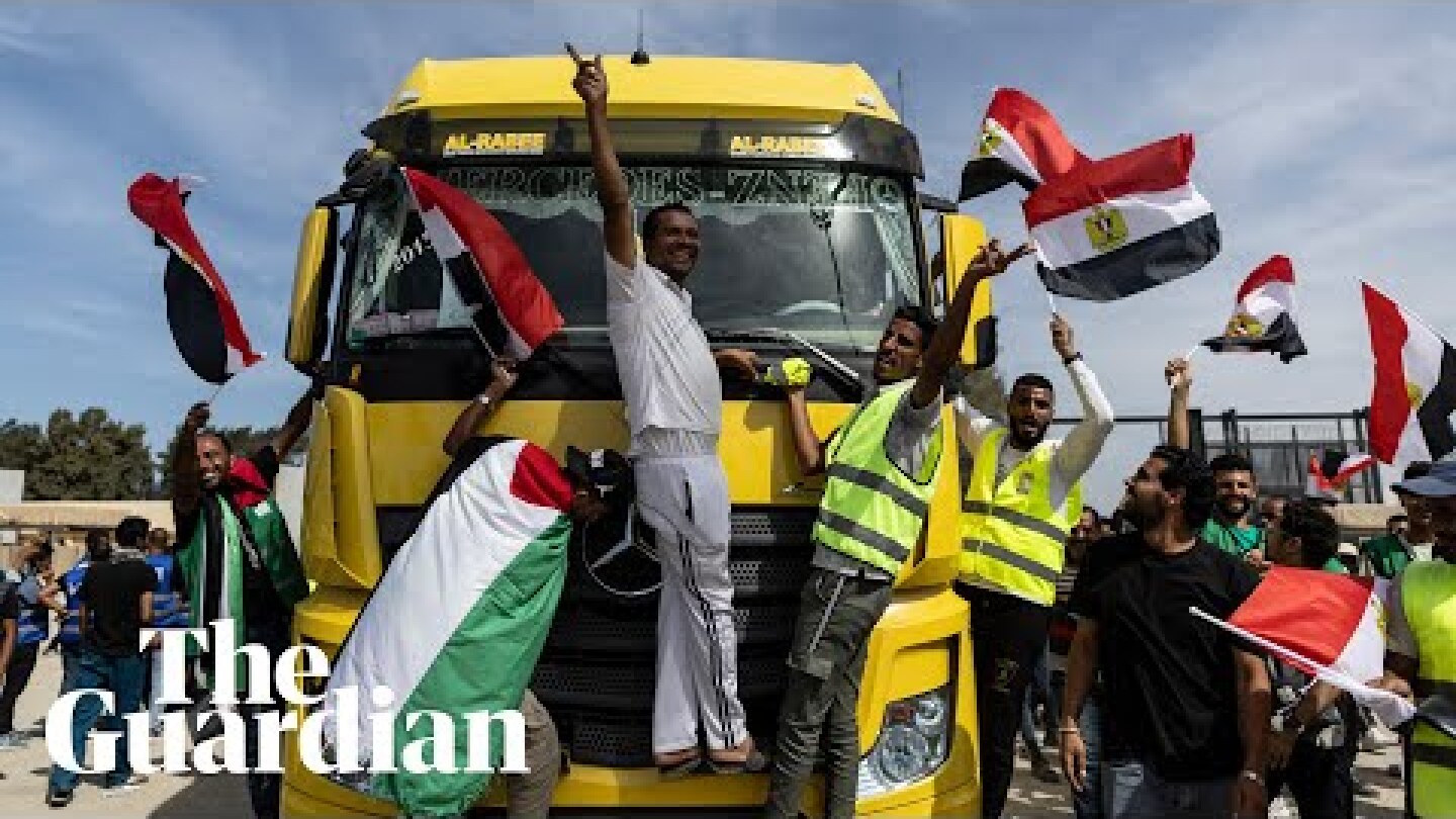 Aid trucks enter Gaza after Rafah border crossing opens