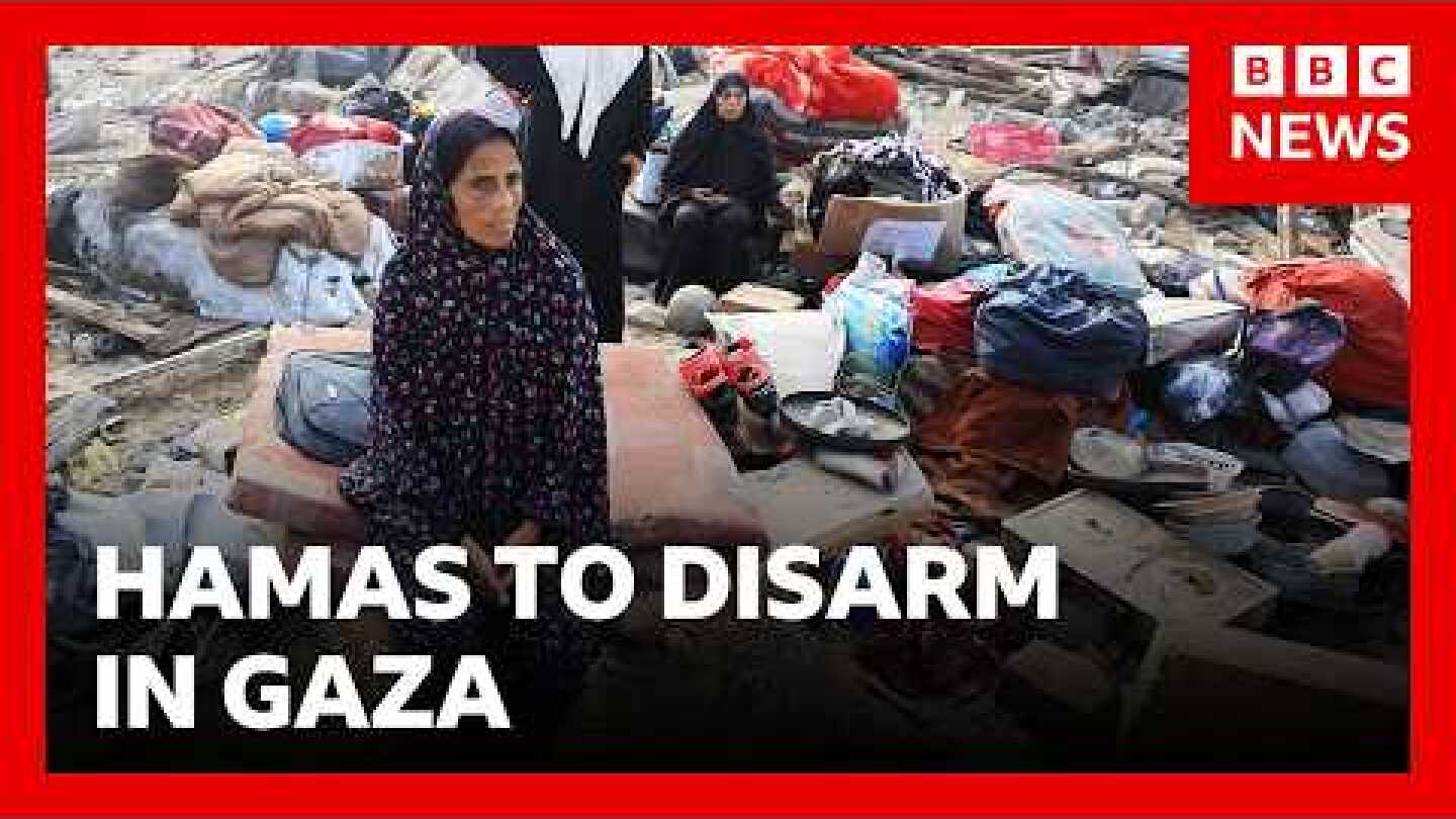 Hamas agrees to disarm in Gaza after Trump announces Board of Peace plan | BBC News