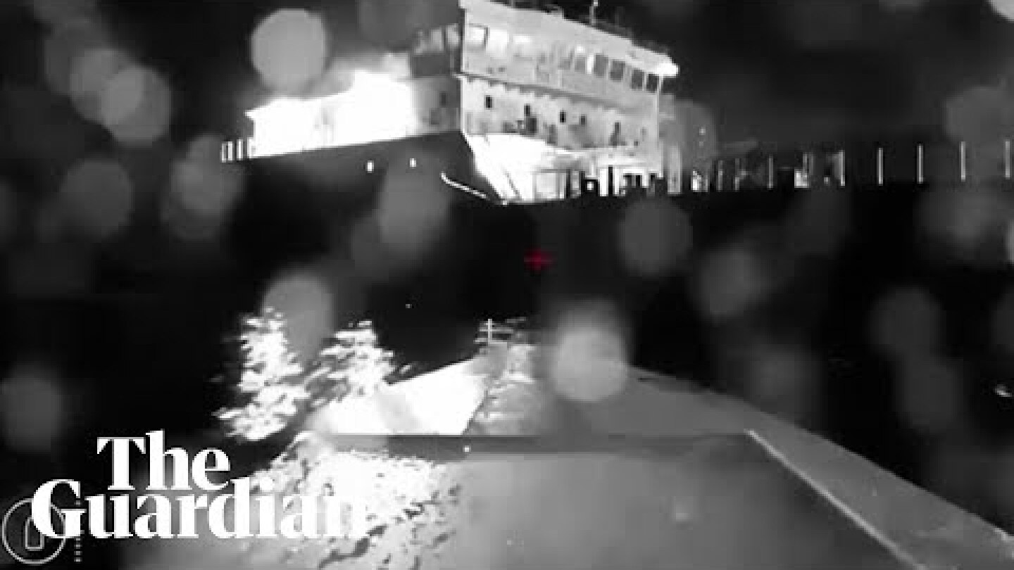 Footage shows sea drone targeting Russian tanker near Crimea