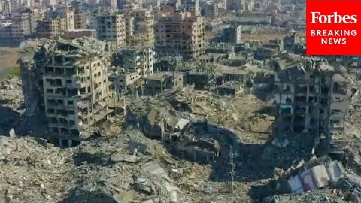 Aerial Drone Footage Shows Massive Destruction In Northern Gaza