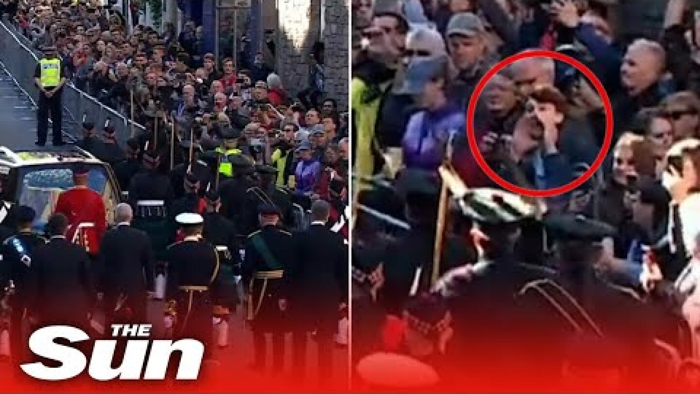 Prince Andrew heckled during Queen’s funeral procession as heckler is forcefully removed