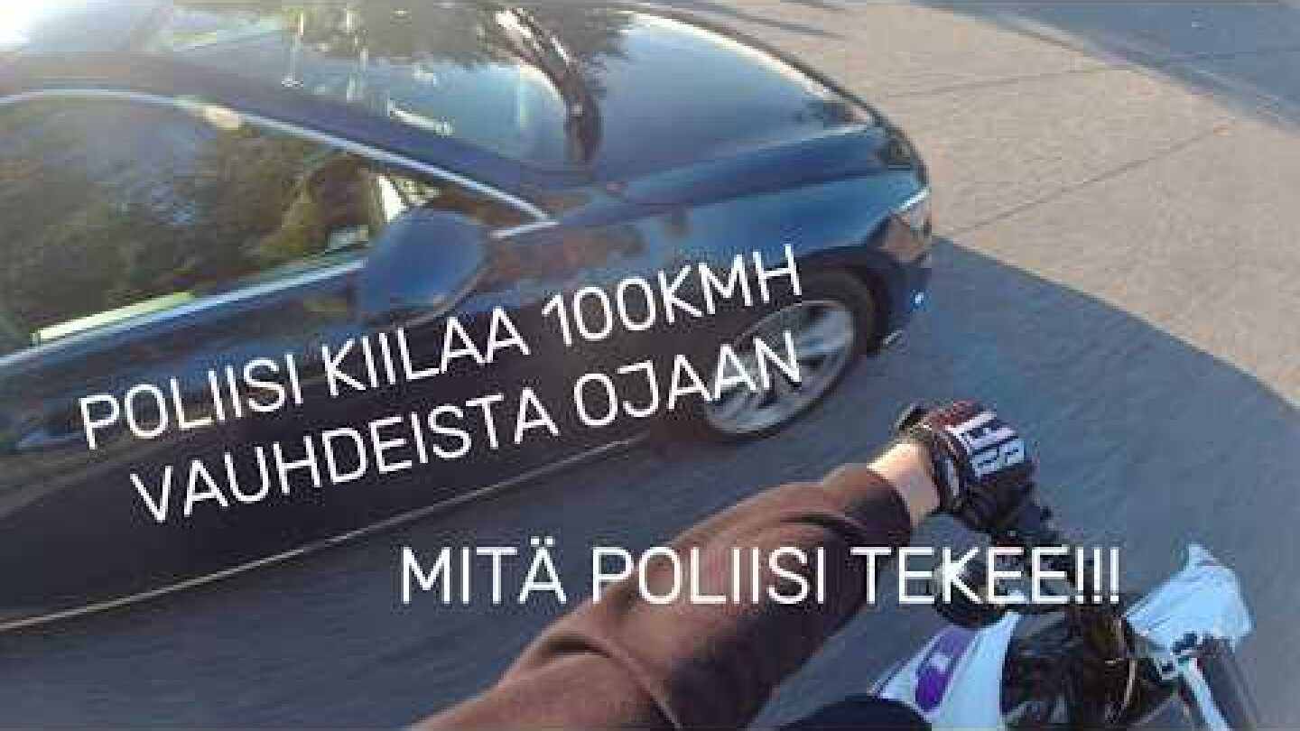 Poliisi kiilaa 100kmh vauhdeista aitaan