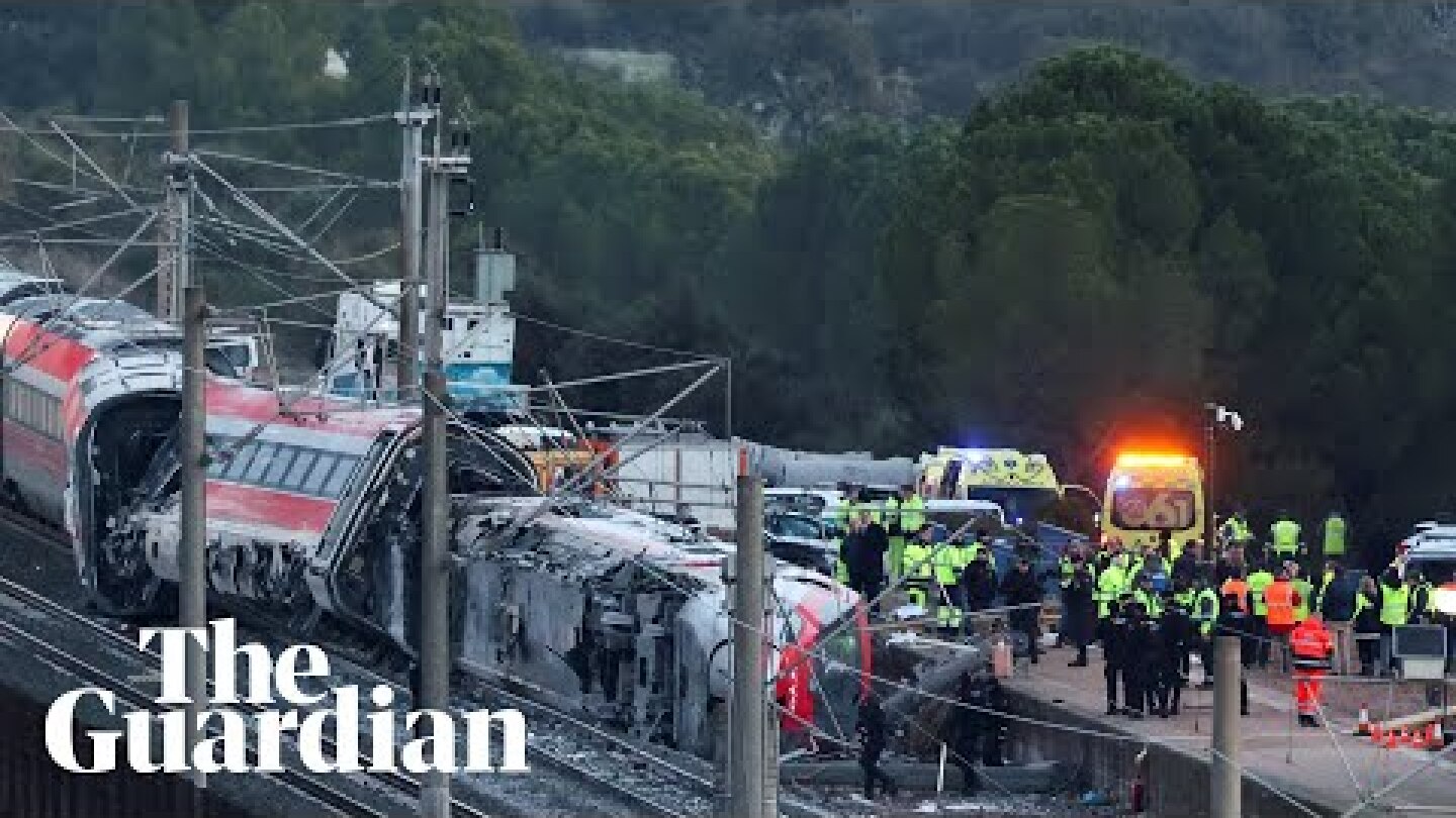 Video shows aftermath of high-speed train crash in southern Spain