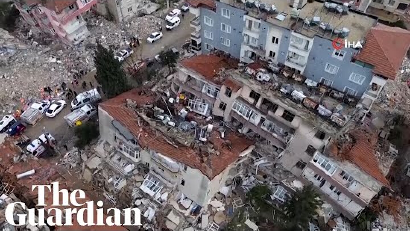 Turkey: Aerial footage shows further destruction in Hatay after new earthquakes