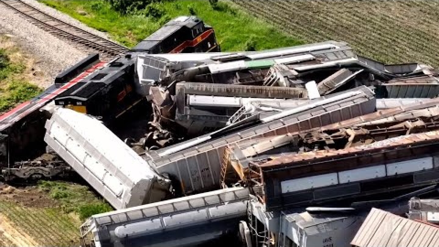 One killed, one injured in semi vs. train crash that caused massive derailment