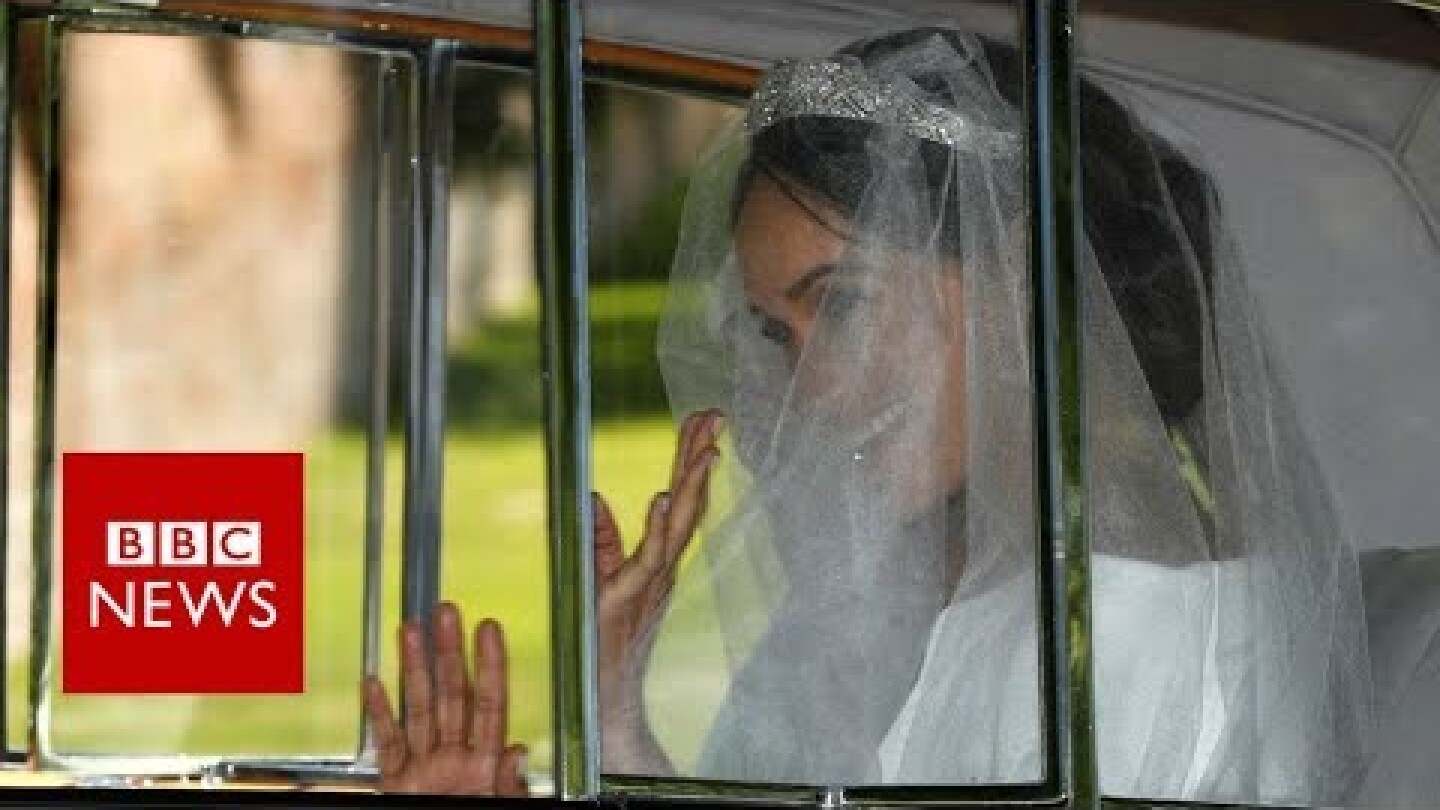 Royal wedding 2018: Glimpse of Meghan Markle's wedding gown - BBC News