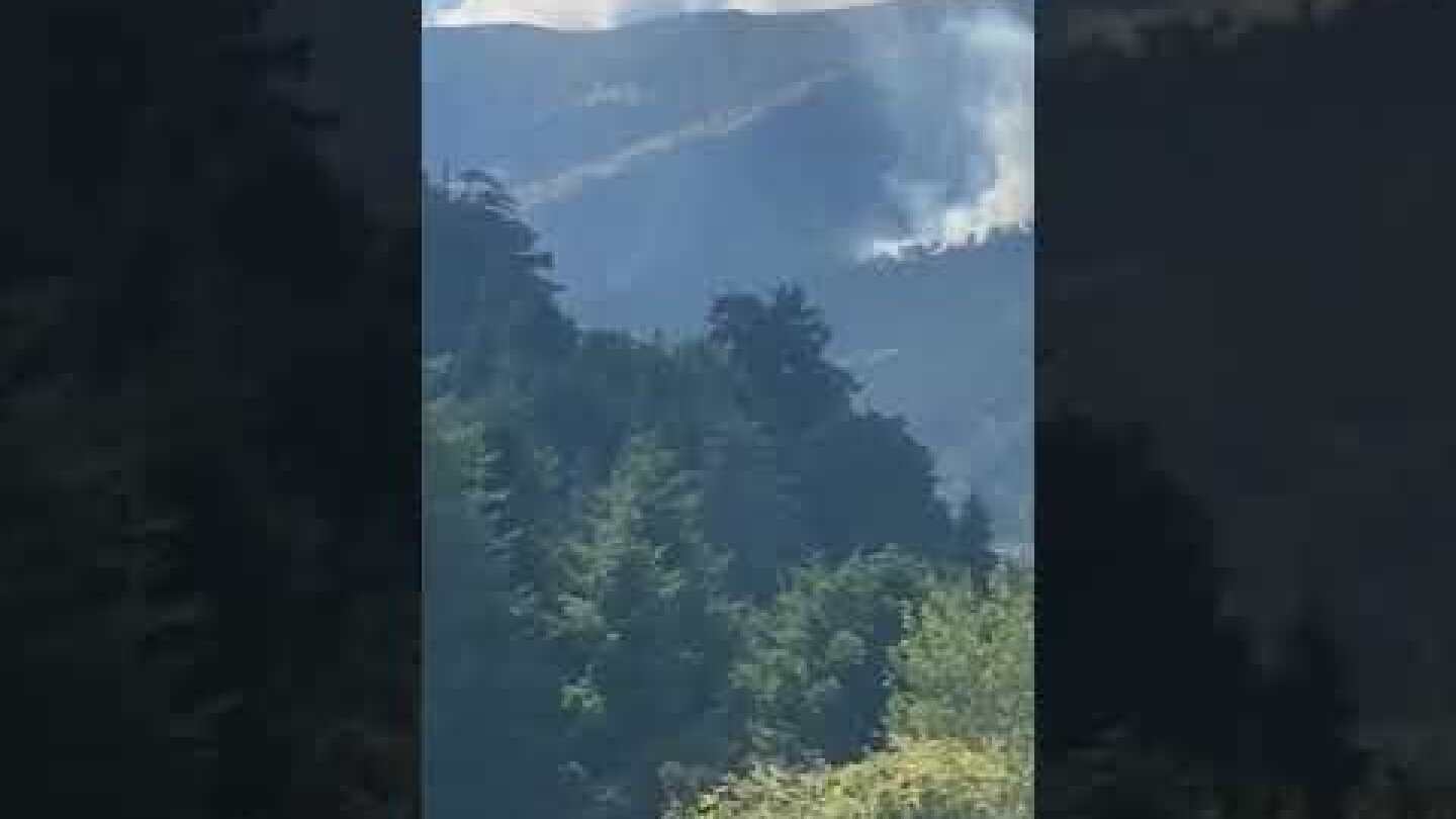 Όλυμπος, το μέτωπο πυρκαγιάς στην περιοχή του Κάτω Ολύμπου, στη θέση Μπεχτέσι.