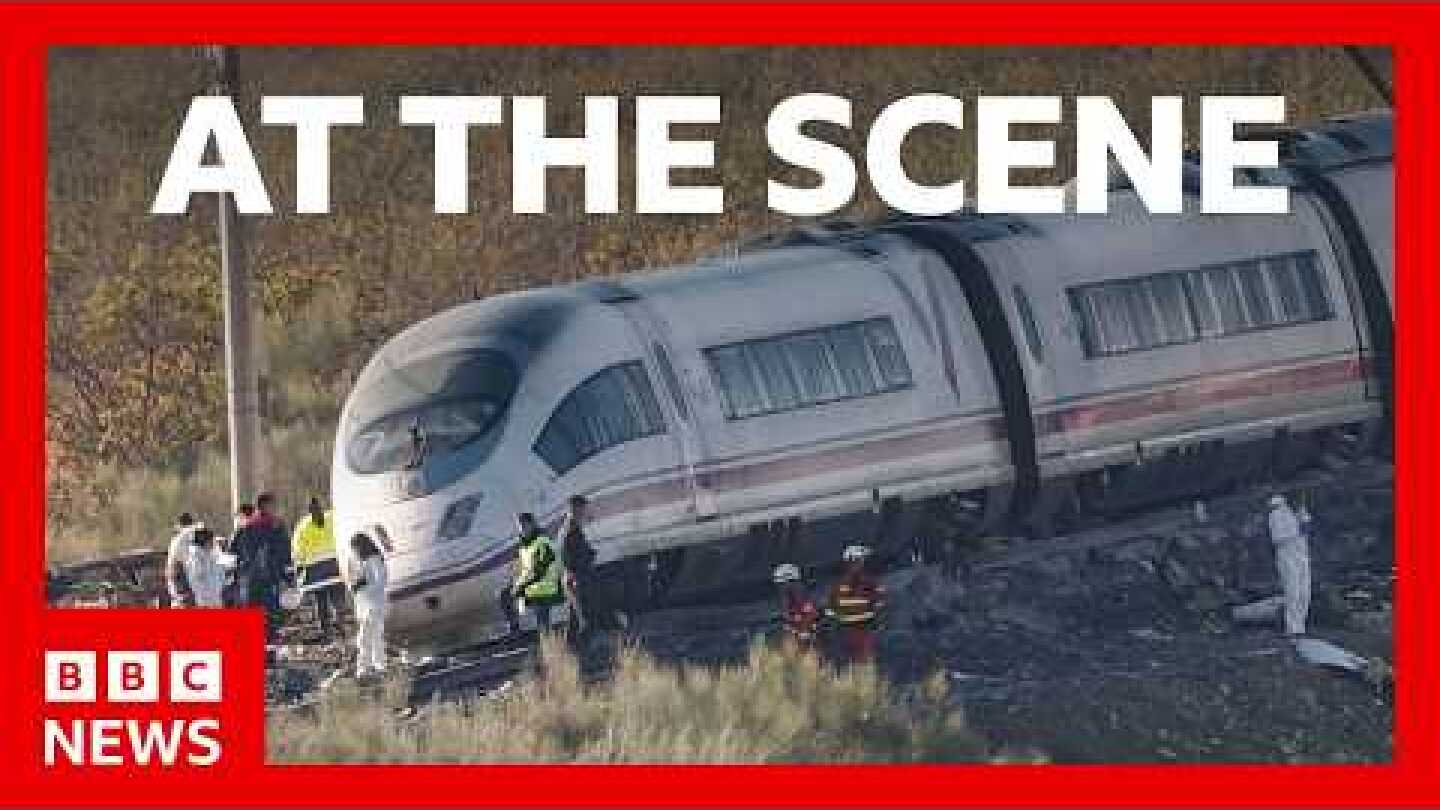 We went to the scene of Spain’s deadly train crash – here's what we saw | BBC News