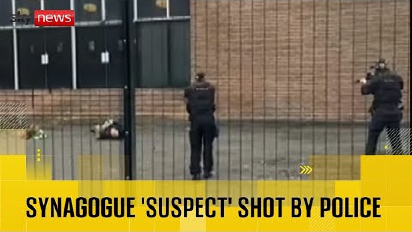 Manchester synagogue attack: Video shows 'suspect' shot by police