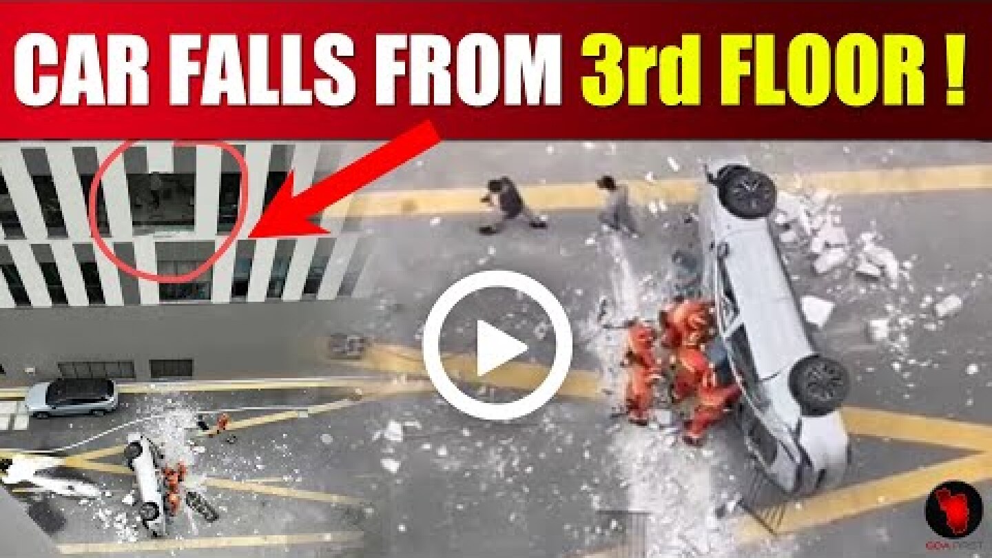 China Nio Electric Car Falls From 3rd Floor Office in Shanghai | Watch Video | 2022