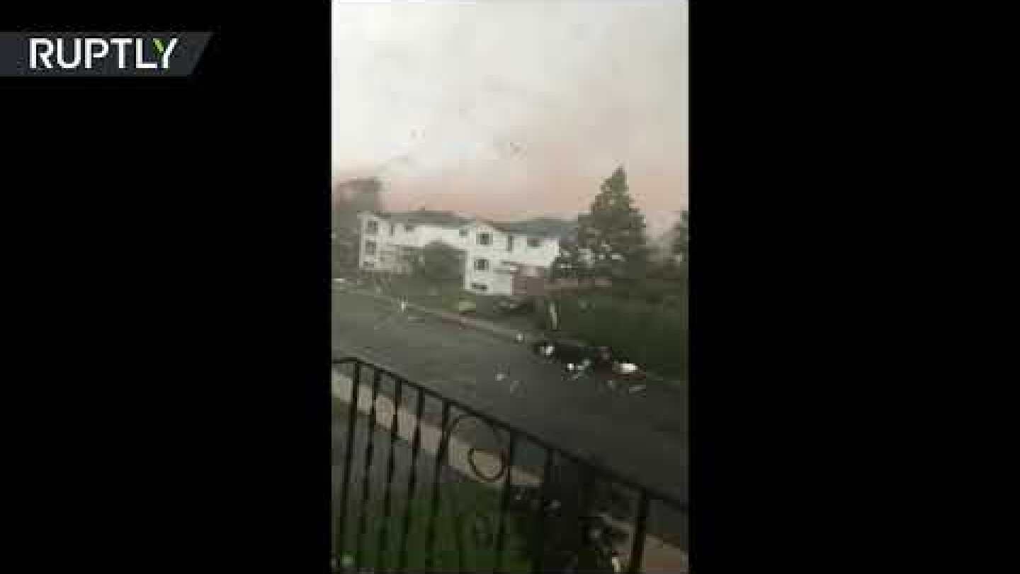 RAW: Moment powerful tornado rips through suburb in Ottawa, Canada