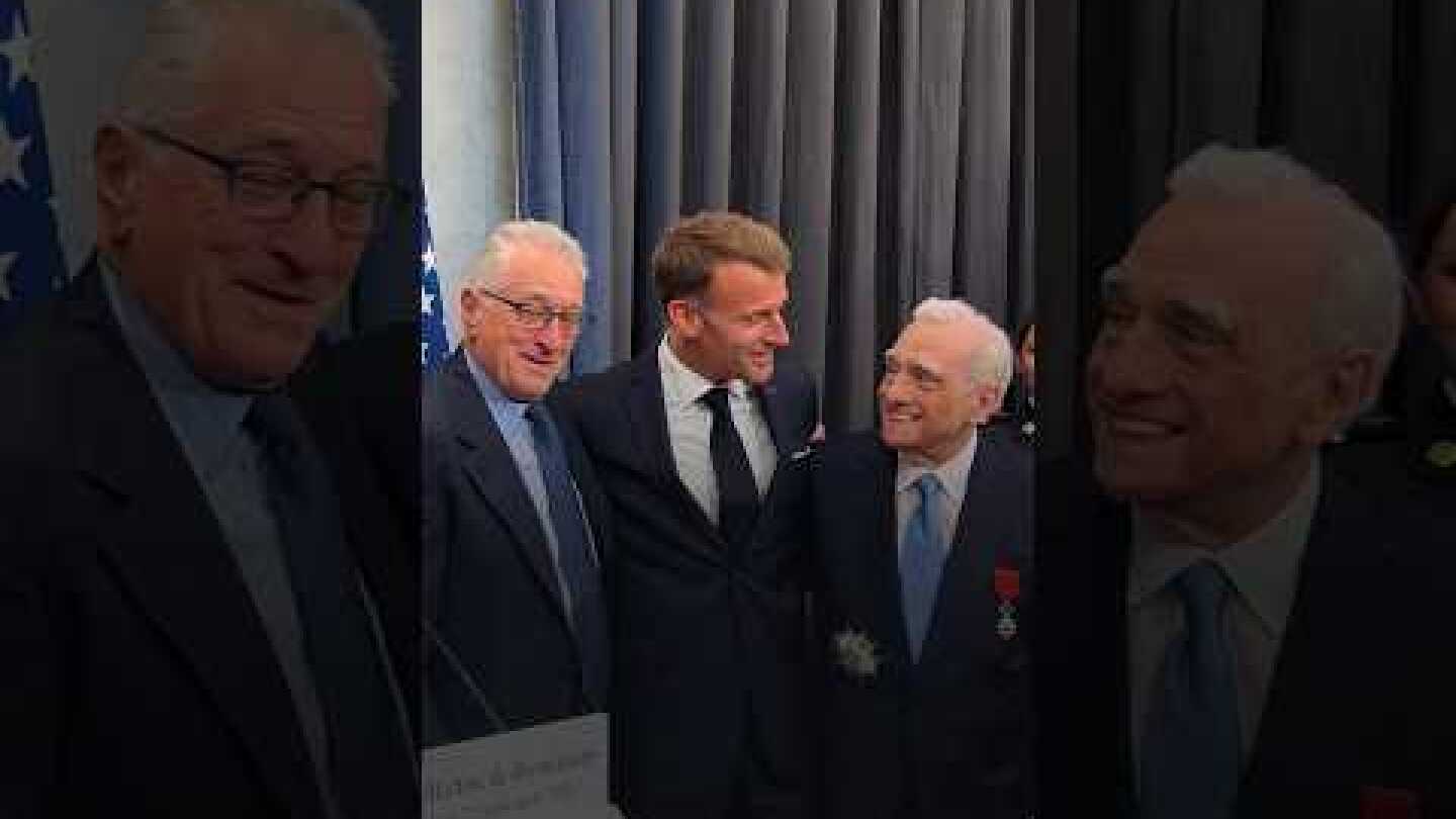 Légion d'Honneur: Emmanuel Macron décore Martin Scorsese et Robert de Niro à New York