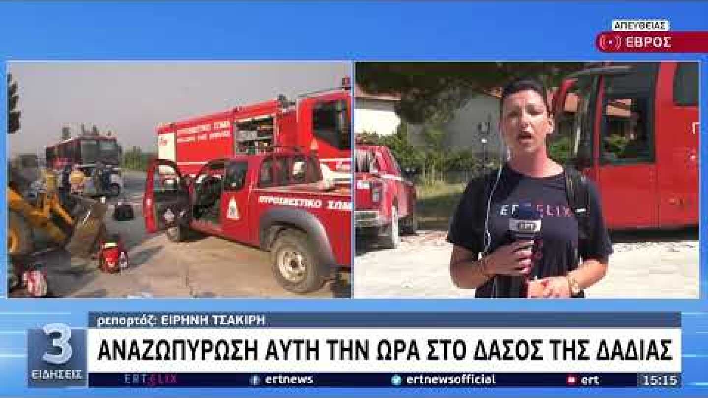 Απειλείται το δάσος της Δαδιάς — Τρίτη μέρα μάχης με τις φλόγες | 23/07/2022 | ΕΡΤ