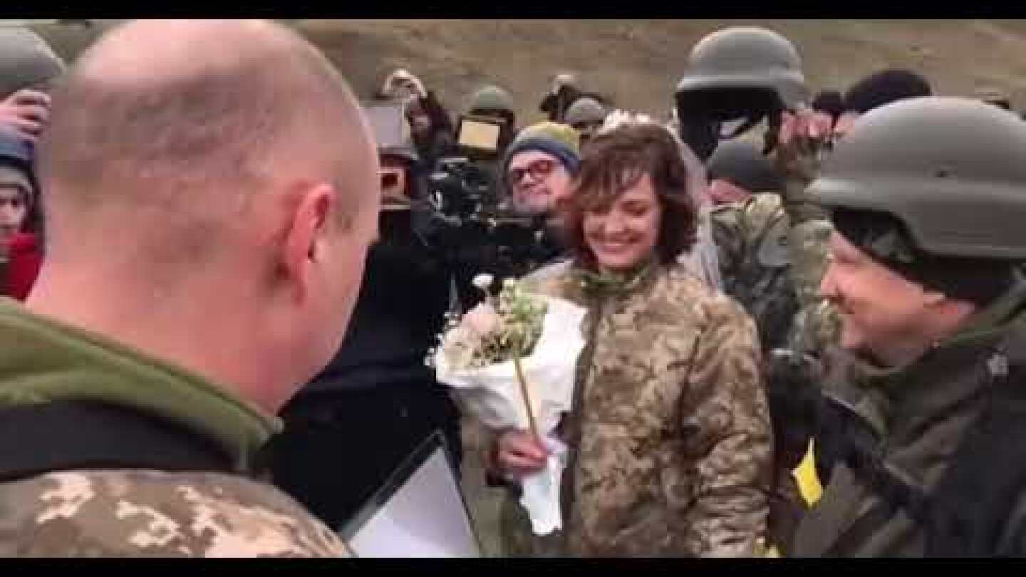 Marriage in combat uniform in Kyiv Ukraine