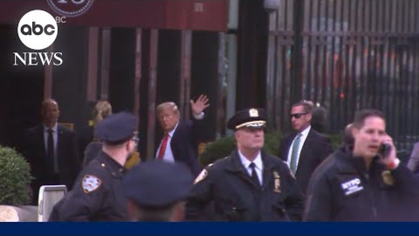 Trump arrives in NYC alongside family ahead of arraignment