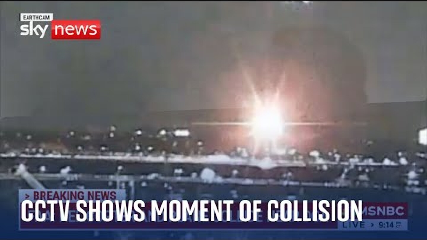 Washington DC plane crash: CCTV captures the moment of collision
