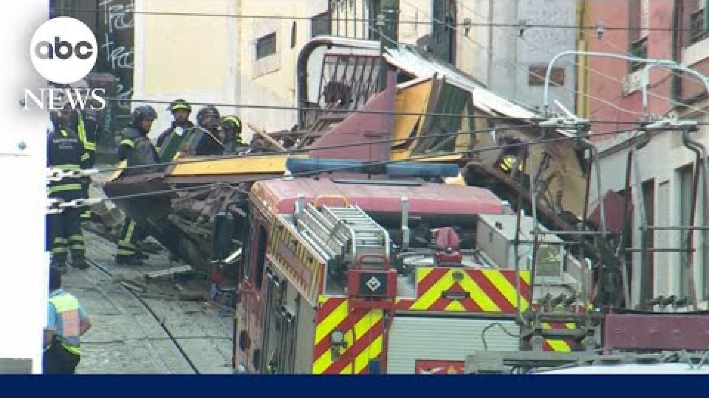 Derailment of Portugal's iconic streetcar on steep Lisbon hill kills at least 15