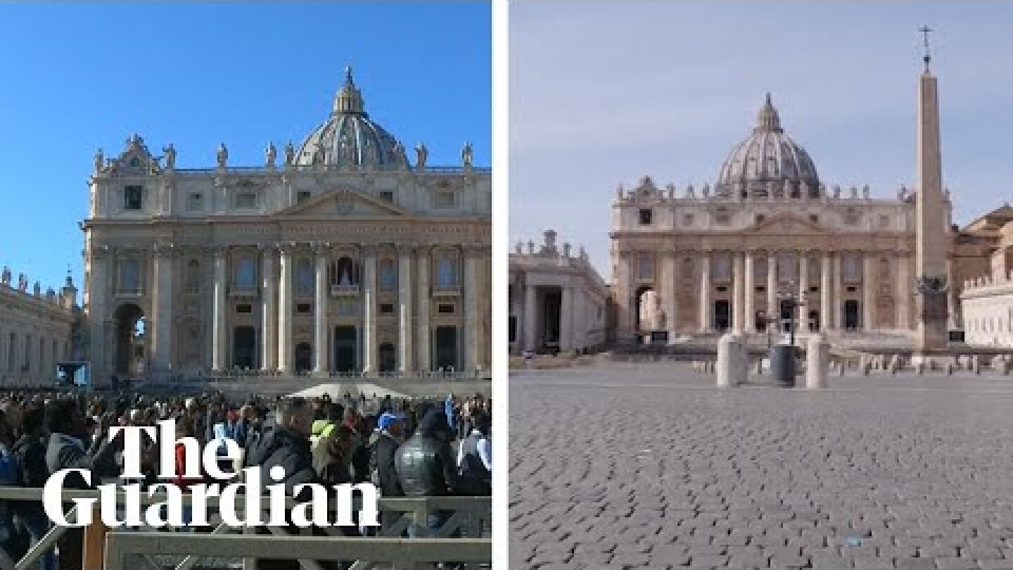 St Peter's Square before and after Italy's coronavirus lockdown