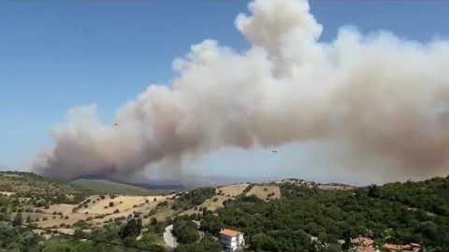 Μεγάλη πυρκαγιά στο δήμο Κύμης Αλιβερίου