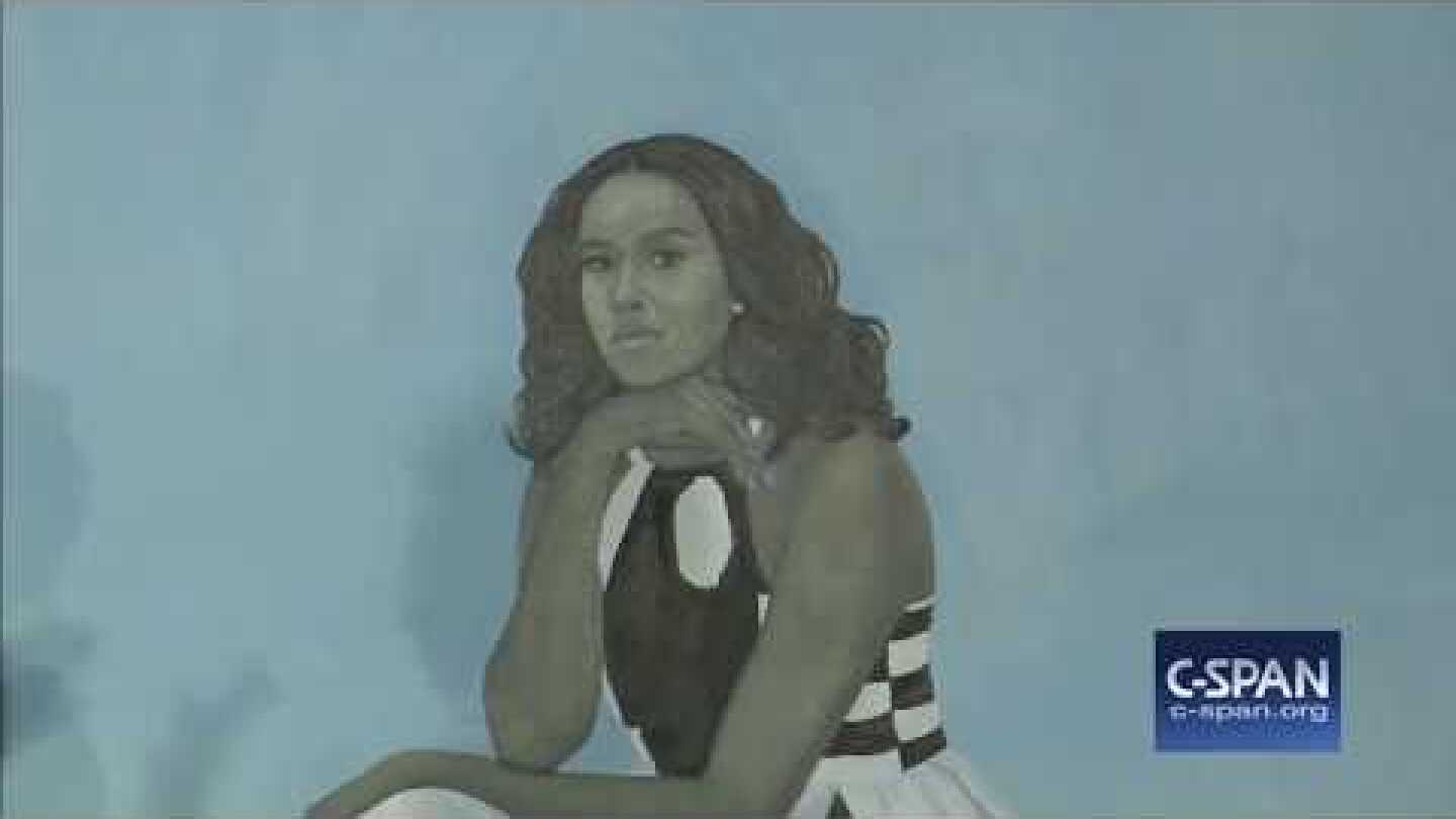 Michelle Obama's portrait at the National Portrait Gallery (C-SPAN)