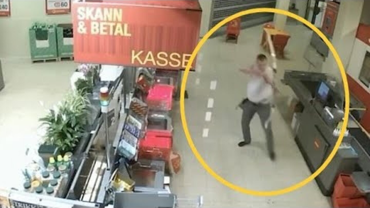 Chilling CCTV shows bow and arrow killer during supermarket rampage